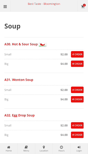 Best Taste Bloomington Order Screen 3