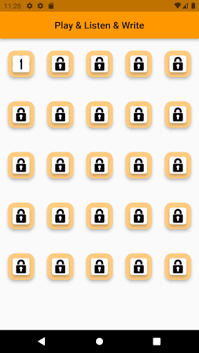 Android application Play, Listen and Write screenshort