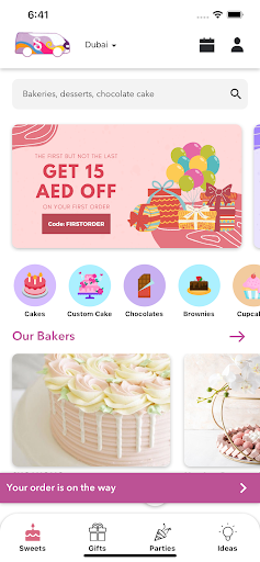 Android application Shugah: Cakes, Gifts & Parties screenshort