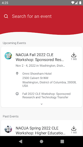 NACUA Events Screen 2