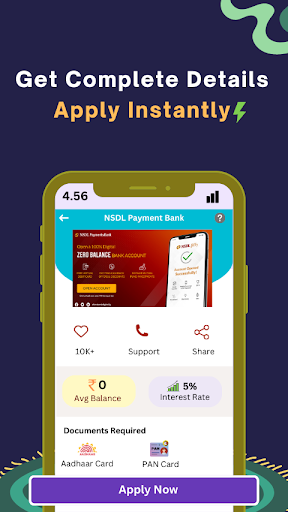 Zero Balance Saving Account Screen 3