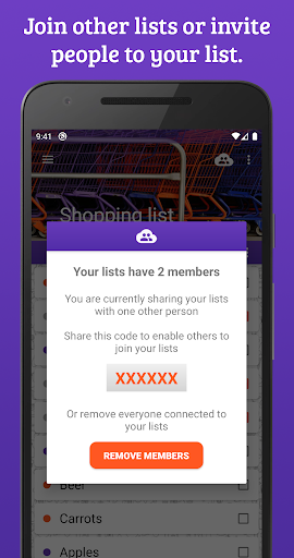 Shopping list (shareable) Screen 2