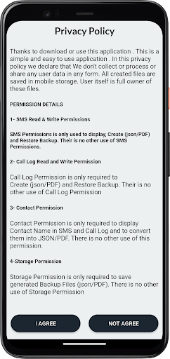 Screenshot of Call Log and sms manager