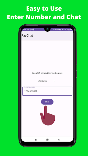 WA Chat w/o Contact: FasChat Screen 2