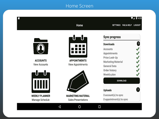 Android application OEC CS Europe Trade CRM screenshort