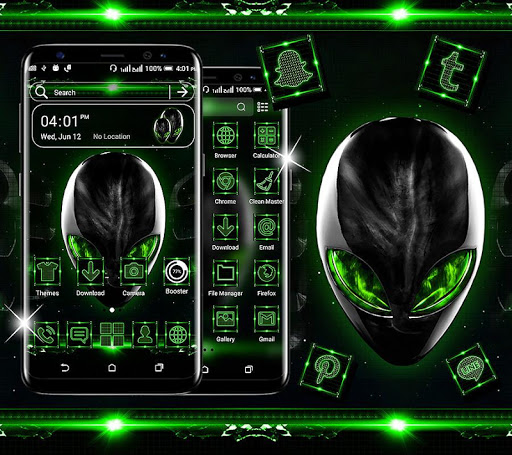 Android application Alien Green Launcher Theme screenshort