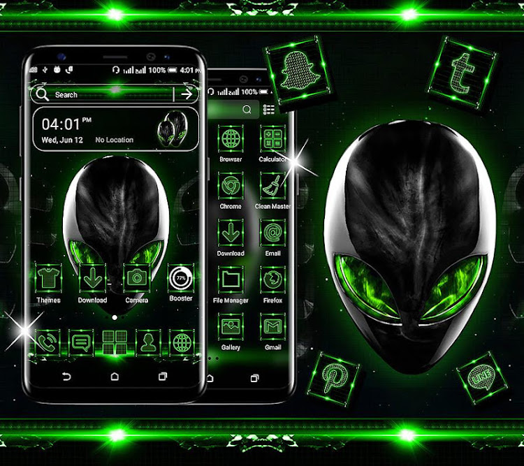 Alien Green Launcher Theme - 2.9 - (Android)
