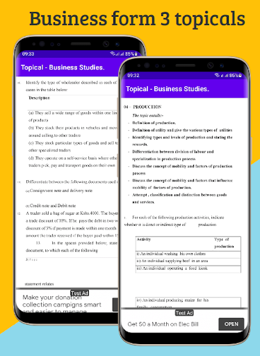 Business Studies; Topicals. Screen 3