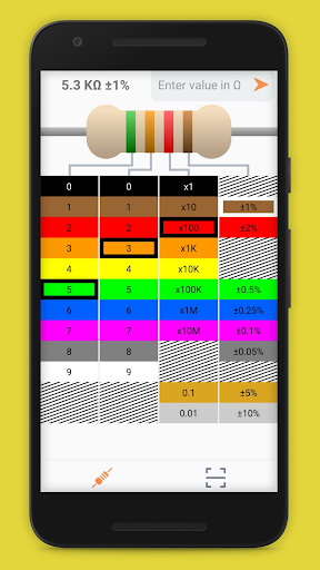 Android application Resistor Scanner (beta) screenshort