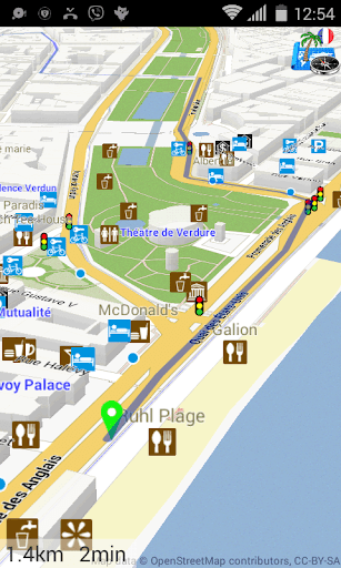 Android application French Riviera Offline Map screenshort