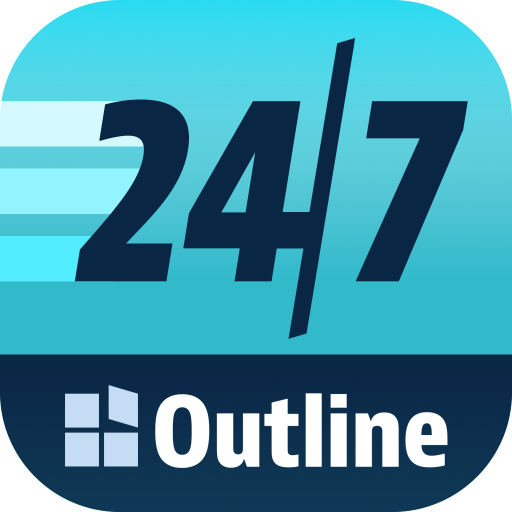 Outline приложение. 24/7 Logo PNG.