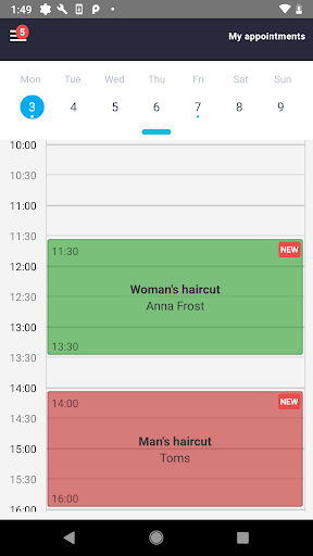 Android application AppoTime screenshort
