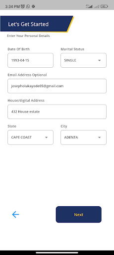 FBN Gambia Mobile App Screen 2