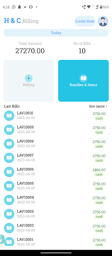 Android application H&C TCR Sales Platform screenshort