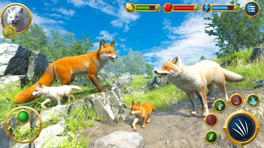 Virtual Arctic Fox Family Sim