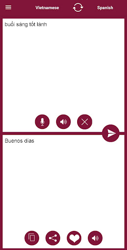 Android application Vietnamese-Spanish Translator screenshort