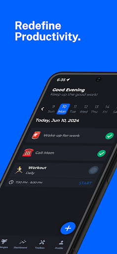 Android application Momentum Productivity screenshort