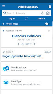 Download Oxford Spanish Dictionary MOD APK Hack (Premium VIP Unlocked Pro) Android 5