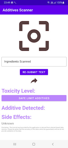 Android application Scan Food Additives screenshort