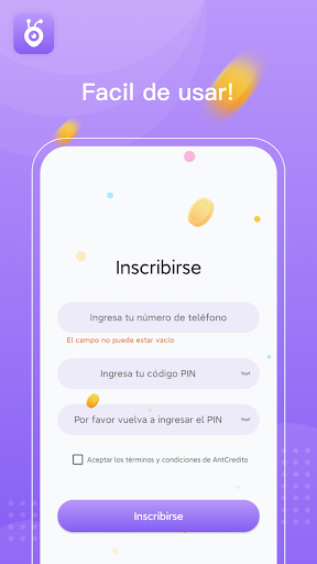 Android application AntCredito screenshort