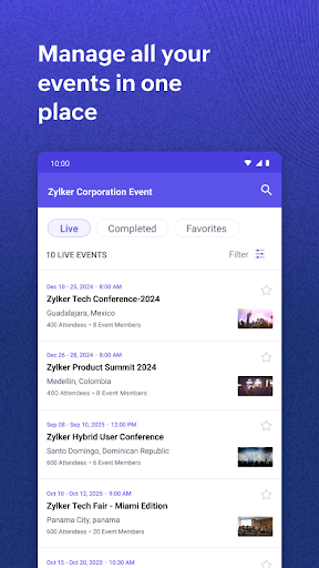 Screenshot of Zoho Backstage for Organizers