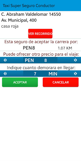 Taxi Super Seguro Conductor Screen 2