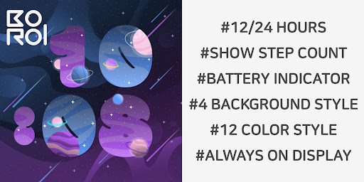 Android application SpaceNumber Watchface screenshort