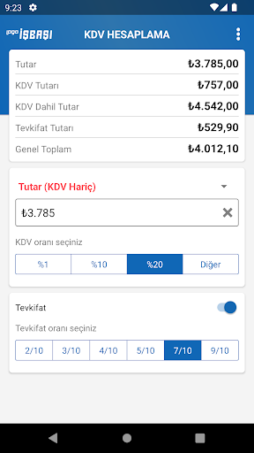 KDV Hesaplama Pro Screen 2