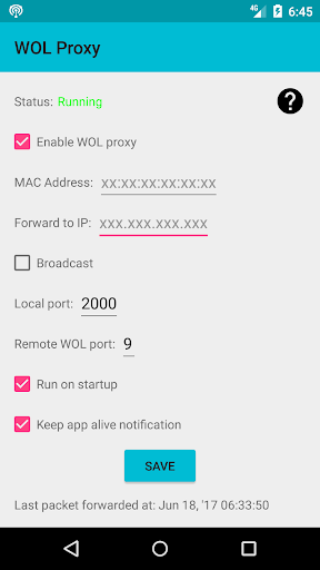 Android application WOL Proxy screenshort