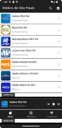 Android application Rádios da cidade de São Paulo screenshort