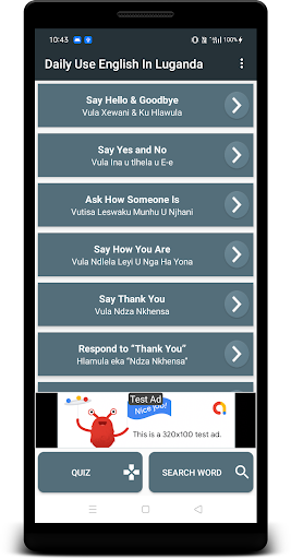 Android application Learn English In Luganda screenshort