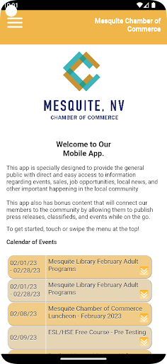 Android application Mesquite Chamber of Commerce screenshort