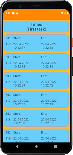 Timetracker Screen 2