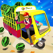 Tuk Tuk Fruit Delivery Tempo Truck - Watermelon  Icon