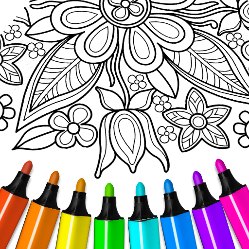 Flowers Mandala coloring book  Icon