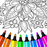 Cover Image of Download Flowers Mandala coloring book  APK