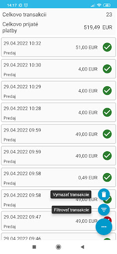 ČSOB SmartPOS - kľúč Screen 3
