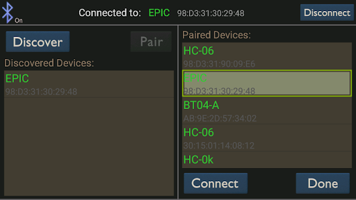 Screenshot of Bluetooth Electronics