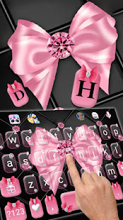 Luxury Pink Bow Keyboard Theme 7.1.5_0412 APK screenshots 2