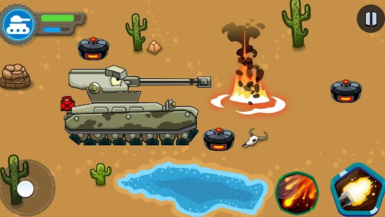 Tank battle MOD APK: Tanks War 2D (DUMB ENEMY) Download 2