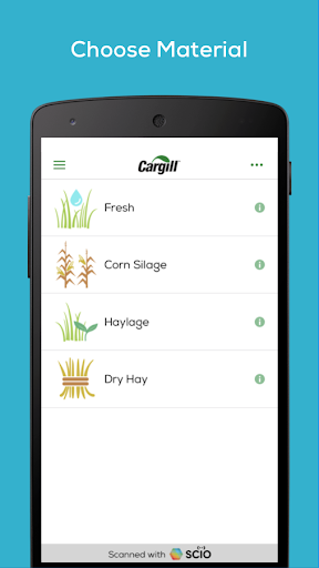Android application Cargill Reveal, utilizing SCiO screenshort