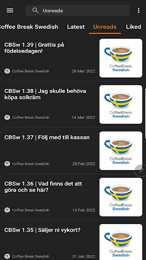 Learn Swedish in Coffee Break Screen 2