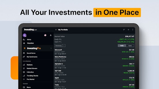 Investing.com: Stock Market Tangkapan layar