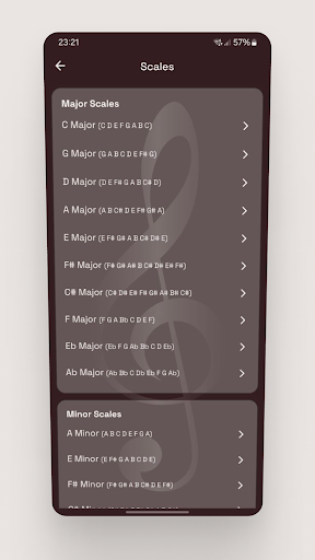 Screenshot of Flute Fingering Chart