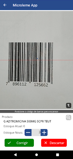 Correção de Estoque Screen 2