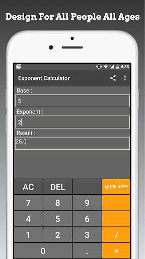 Screenshot of Exponent Calculator