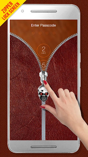 Android application Leather Zipper Lock Screen screenshort