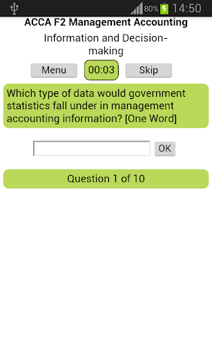 ACCA F2 Management Accounting Screen 3