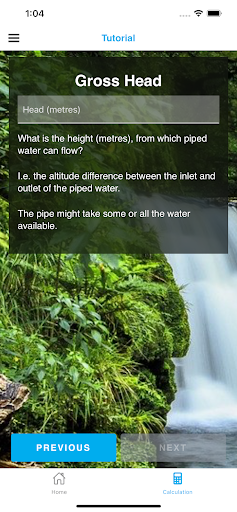 Vortex HydroPower Calculator Screen 2