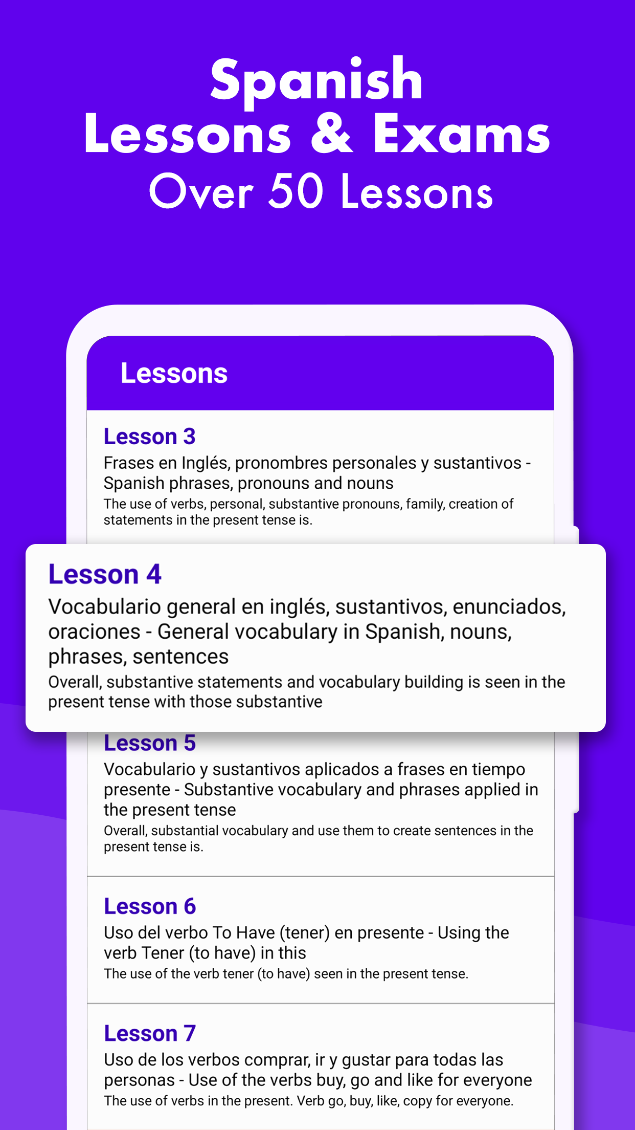Android application Learn Spanish Free - Study Resource for Everyone! screenshort
